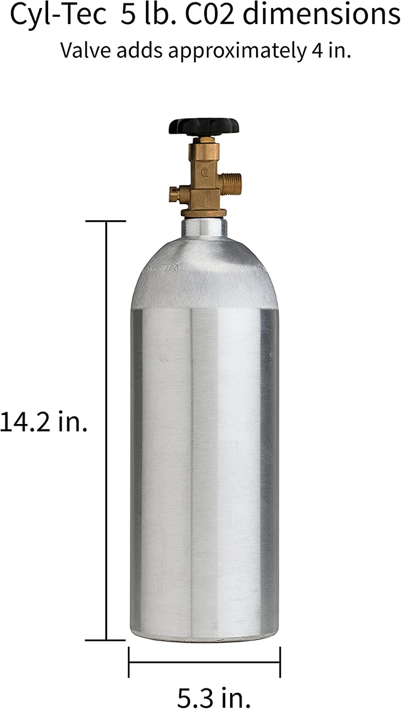 CO2 Aluminum Cylinder with CGA 320 Valve 5 lb
