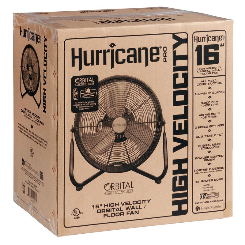 Hurricane Pro Heavy Duty 16" Orbital Floor Fan