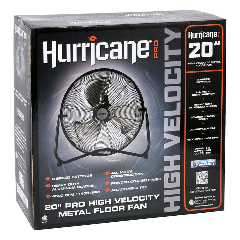 Hurricane Pro High Velocity 20" Metal Floor Fan