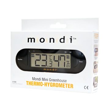 MONDI MINI SERRE THERMO HYGROMÈTRE NOIR E100VB
