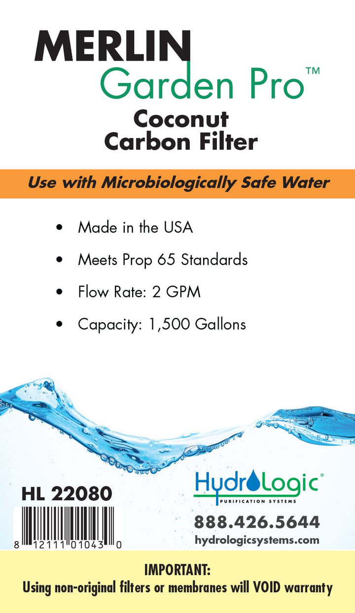 Hydrologic Merlin-Garden Pro Green Filtre à charbon de noix de coco