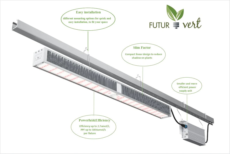 Futur Vert - FloraQueen 680W Lumière de culture LED pour serre