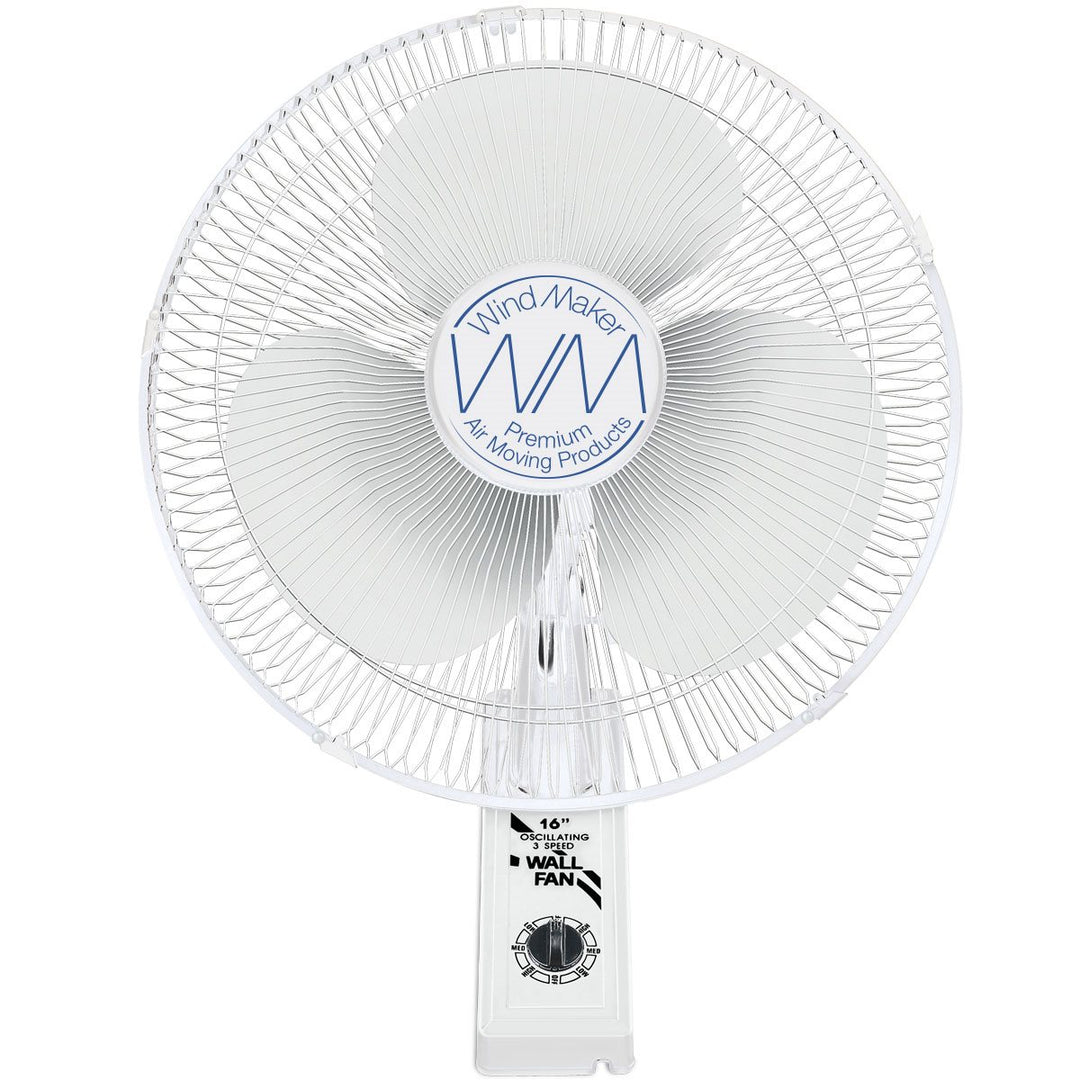 Ventilateur mural oscillant à 3 vitesses WindMaker 16" 120V 60W