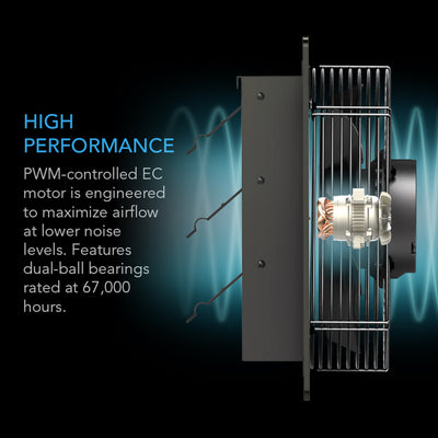 AC Infinity - Ventilateur d'extraction AIRLIFT Shutter + Temp &amp; Humidité