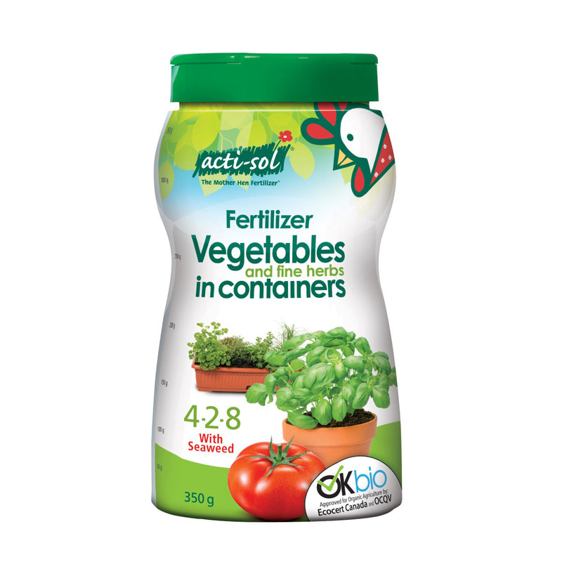 Acti-Sol - Engrais naturel légumes et fines herbes en pots 4-2-8 350g