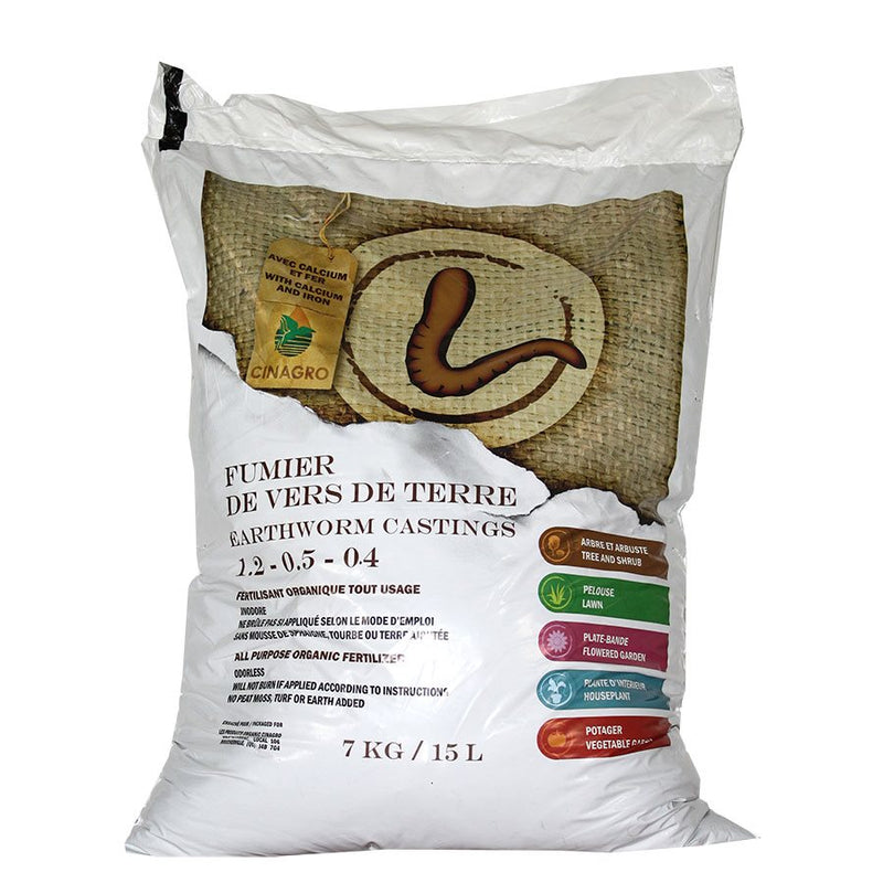 cinagro earthworm casting bag 15l