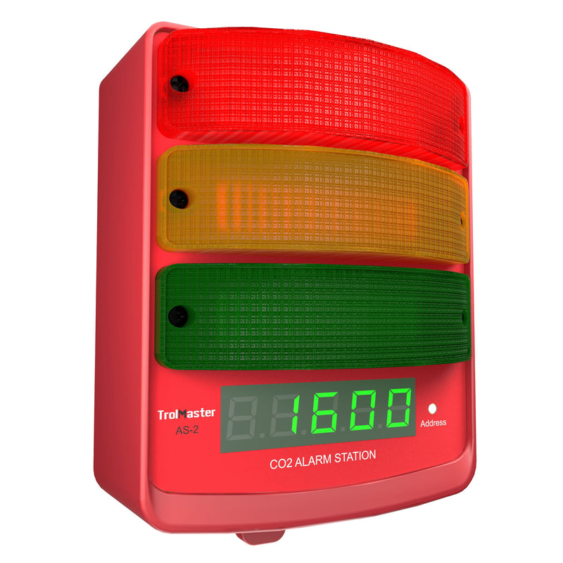 TrolMaster CO2 Alarm Station (Audio/Visual) with LED Display and Cable Set