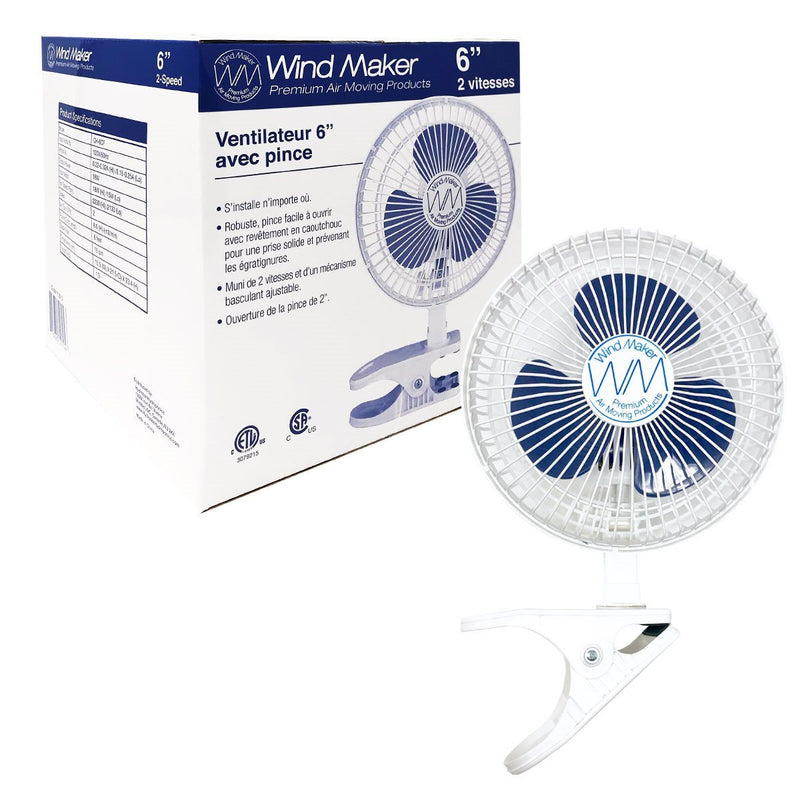 WindMaker 6" Clip Fan 2-Speed 120V 18-